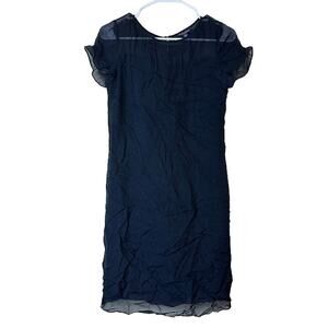 Brooks Brothers Women's Short Sleeve Silk Shift Dress Black Size‎ 4 Formal